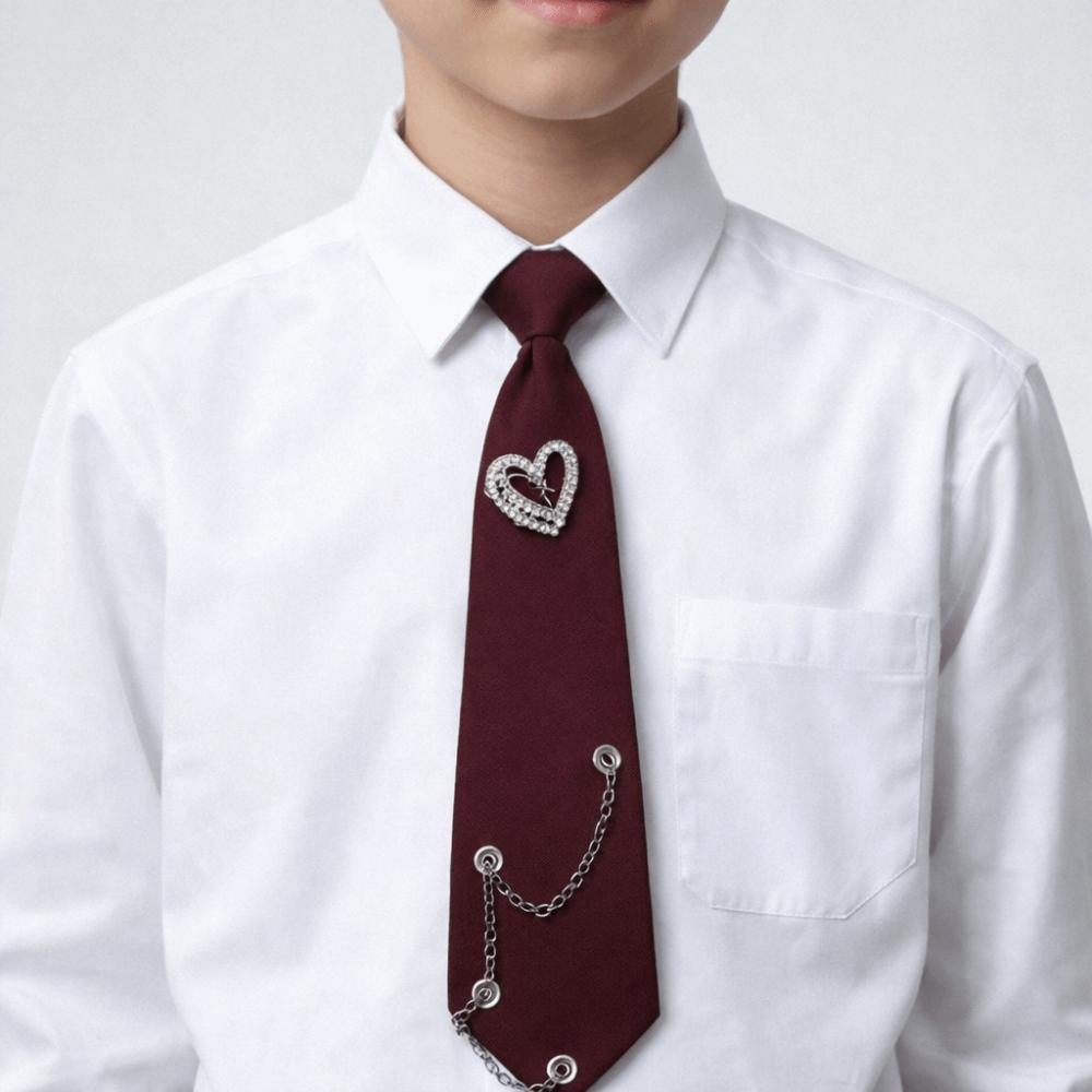 Black Love Heart Tie Korean Style Shirt Tie Elegant Long Necktie JK Uniform Decoration
