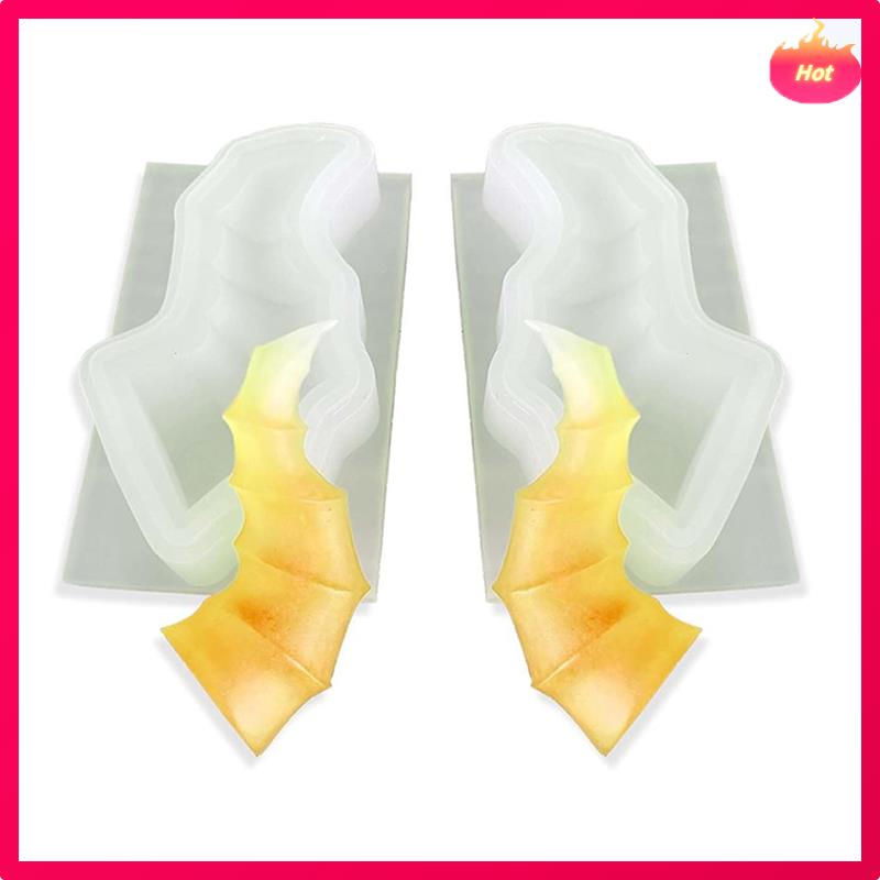 1Pair Devil Horns Silicone Mold 2.16In Animal Sheep Horn Shape Headband Keychain Pendant Resin Casting Mold