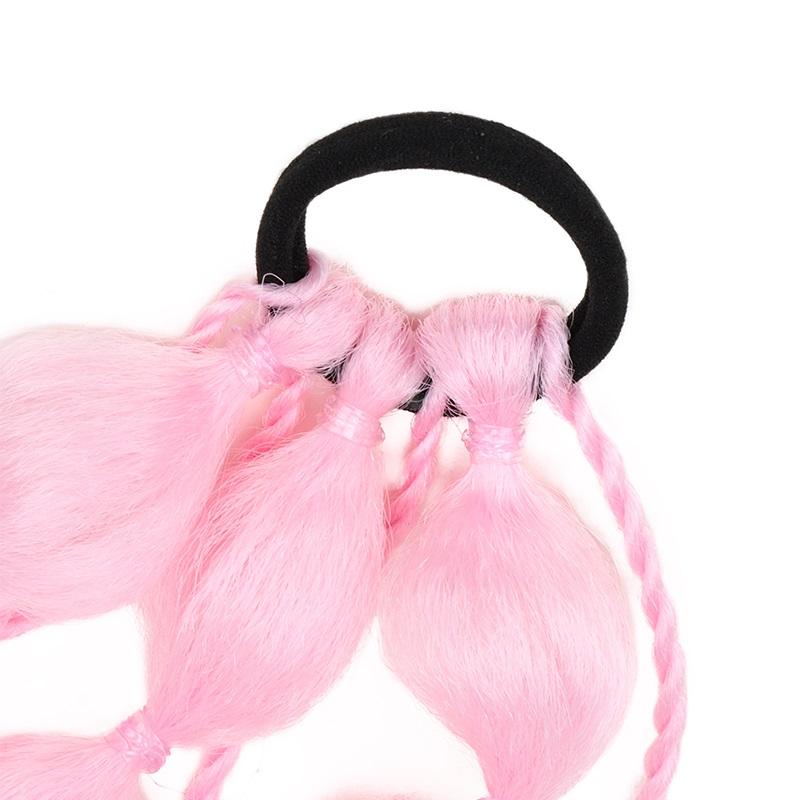 Synthetic Ponytail Extension Corlorful Bubble Braid Long Lantern Braided Ponytail Hair Tie Straight Hairpieces for Women