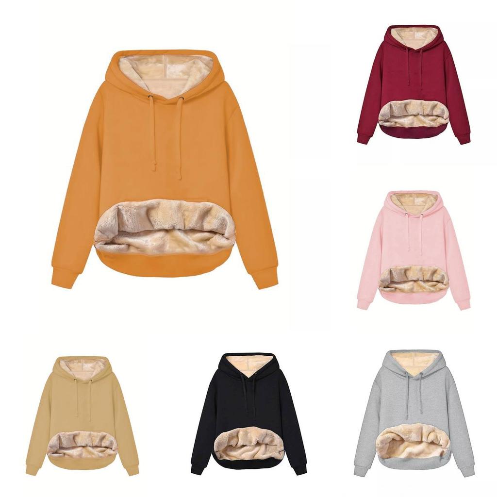 Arctic Fleece Womens Hoodie Sweatshirt With Pockets For Casual Winter Wear