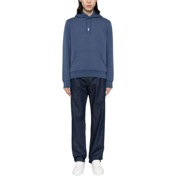 Polo Ralph Lauren Logo Embroidered Loose Fit Hoodie Men Hoodies Navy-Blue 710881506-025