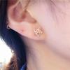 Purple Gold Hollow Five-Pointed Star Stud Earrings Women'S Simple Temperament Color Gold Plated Rose Gold Stud Earrings