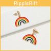 Fashionable Creative Rainbow Geometric Earrings For Women Alloy Material 2022