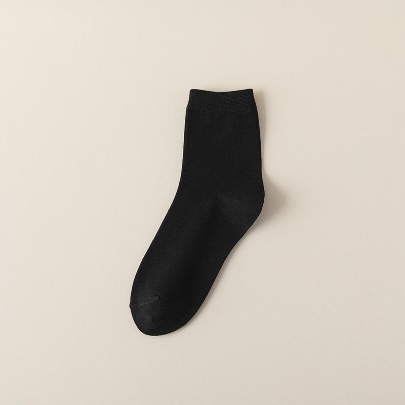 Women's Autumn Pure Color All Purpose Breathable Boneless Cotton Socks