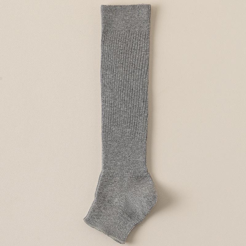 Chaussettes Pile Chaussettes pour Femmes, Pédale Demi-Pied Printemps et Automne, Chaussettes en Coton Couleur Unie pour Automne et Hiver, Chaussettes Mi-Mollet, Bas Longs