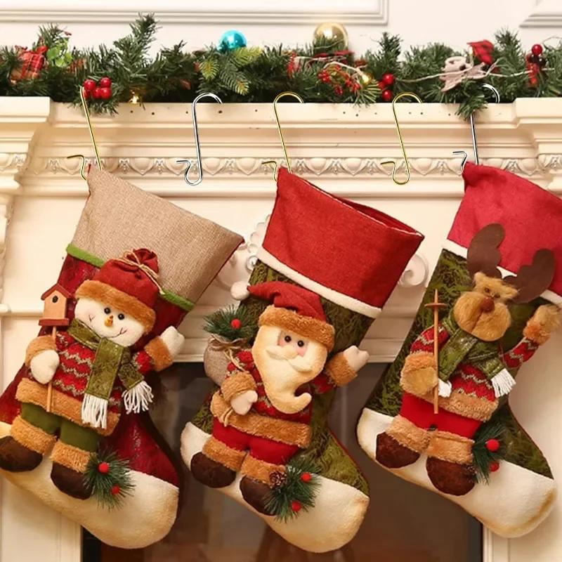 200 Pcs Colorful Christmas Ornament Hooks 50 Sets Xmas Tree Ball Hangers Holiday Party Decoration Accessories