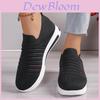 Summer New European And American Style Women's Chunky Sole Wedge Sneakers With Breathable Knit Upper