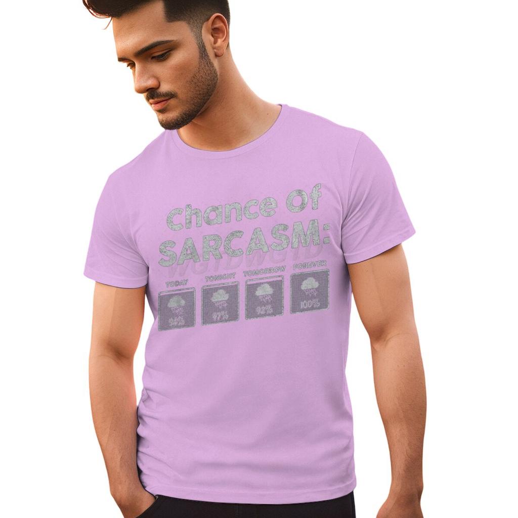 Chance auf Sarkasmus Heute Print T-Shirt Herren Damen Vintage Humor Streetwear Kurzarm Rundhals Lustig Kleidung Herren