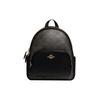 Court 20 Farbblock Reißverschluss Große Kapazität Canvas und Leder Rucksack Damenrucksack Dunkelgrau Schwarz C8604-IMAA8