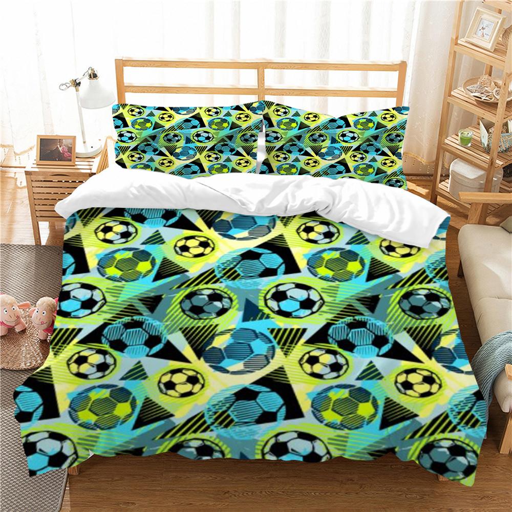 

Роскошный комплект постельного белья с принтом в футбольном стиле, модный комплект постельного белья с наволочкой EU Single 135x200cm