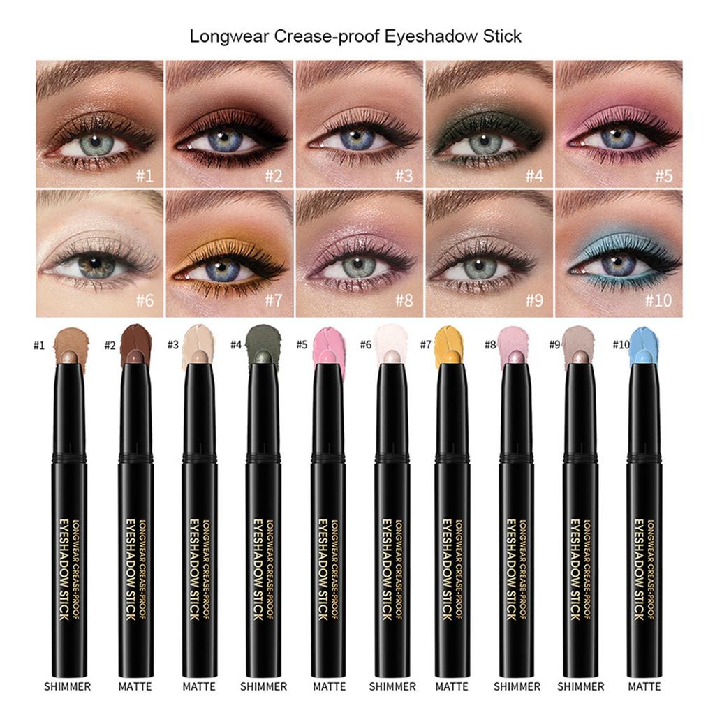 Shiny Cream Eyeshadow Stick, Long-lasting And Not Prone To Smudging. It Has A Glossy Highlighting Effect. Smooth Texture. Bright Colors