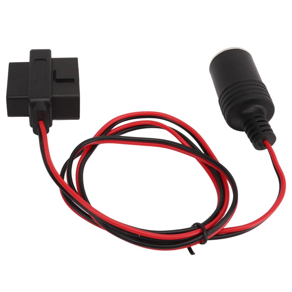 OBD2 Cigarette Lighter Socket Adapter 16Pin T Head Female Connector Power Cord for Cars with OBD