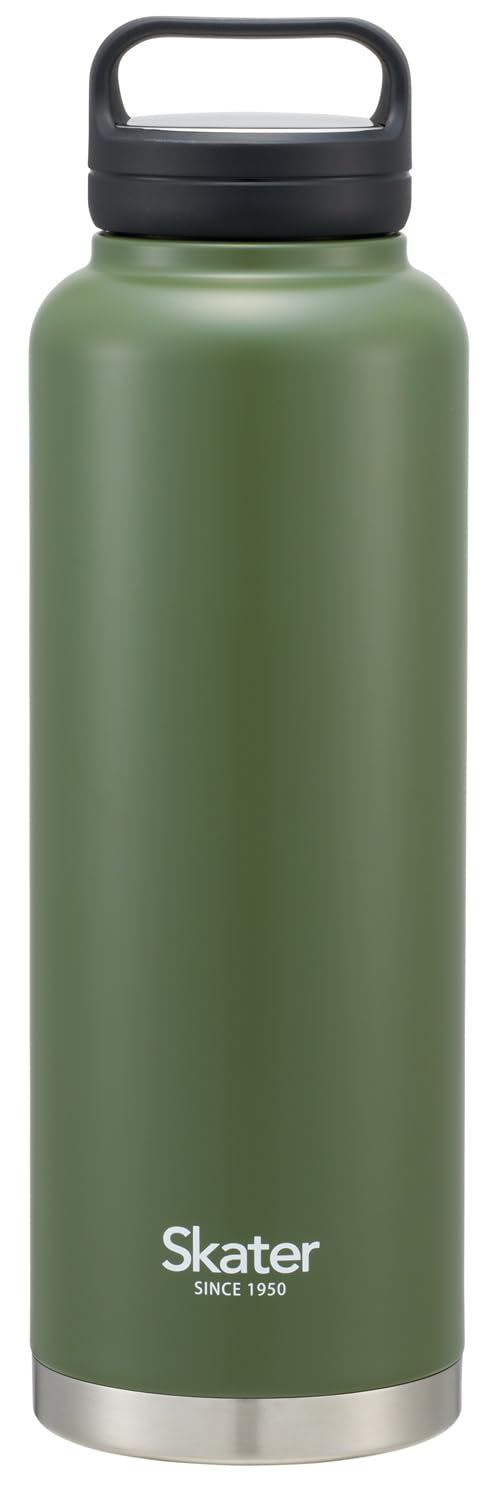 

Skater Water 1500ml with Large Stainless Wide Bottle, (1.5 Liters), Handle, Capacity, Insulated, Steel, Mouth, Olive, STSC15-A