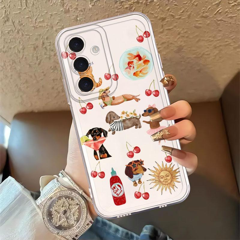 Cartoon Cat And Dog Phone Cover Case for Samsung Galaxy S26 S21 S22 FE Note 20 Ultra 10 S20 Plus S24 S23 Ultra S25 Edge