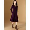 Elegant Faux Mink Velvet Pleated A-Line Dress