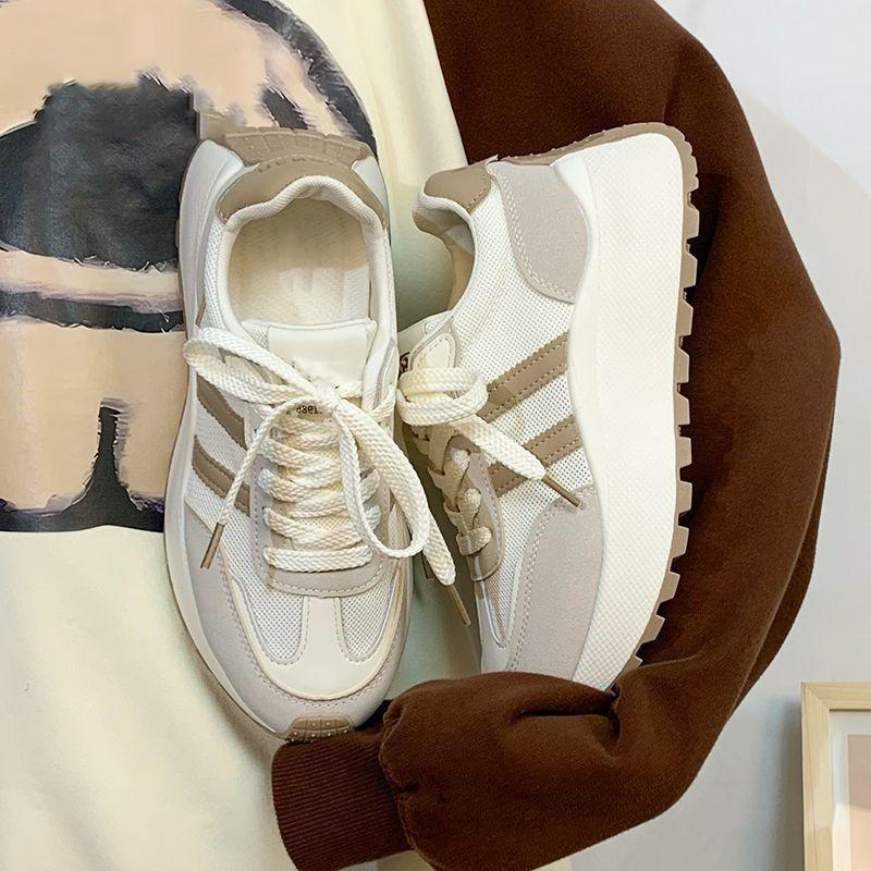 2025 thick-soled heightening women's shoes are fashionable and simple, Forrest Gump shoes are light and breathable, and white shoes are trendy and ver