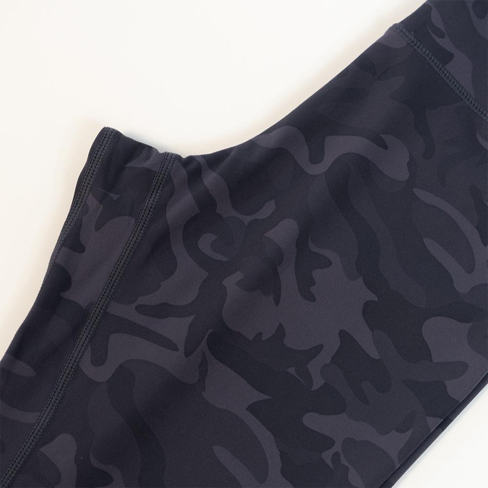 Camouflage Quick-Dry Double-Sided Brushed Yoga Pants: Nude, Versatile, 9/10 Length for Night Running or Outdoor Wear.