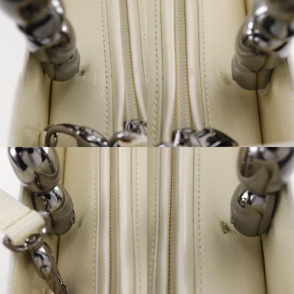 Dior Torebka Maris Pearl 2WAY na ramię ecru Skóra lakierowana Damska Używana