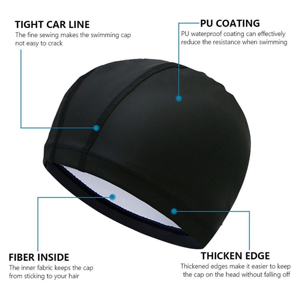 Sport Erwachsene/Kinder Hochelastisches PU-Gewebe Ohrenschutz Schwimmbadmütze Badekappen