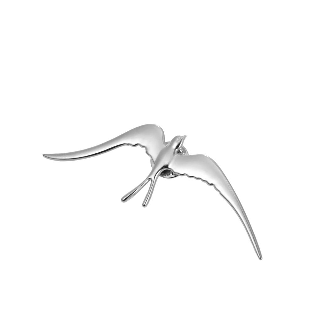 Personality Simple Smooth Metal Elephant Swallow Stainless Steel Animal Broochs for Women Men Decorate Clothes Jewelry Accessory