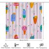 Colorful Ice Cream Shower Curtain Bathroom Decor For Kids Room Polyester Fabric With Printed Design Pink Blue Green Orange Yello