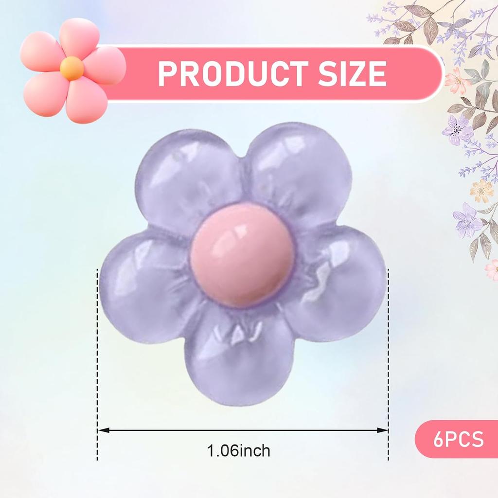 WZP 6PCS Car Vent Clips, Cute Flower Air Vent Clips, Universal Car Air Conditioner Outlet Decorations Interior Accessories for Women Girls
