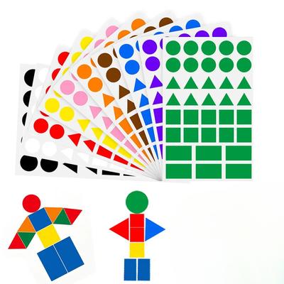 Adesivi Rettangolari con Punti e Triangoli Colorati per Bambini Studenti Puzzle Geometrici Etichette per Scrapbook adesivi carini