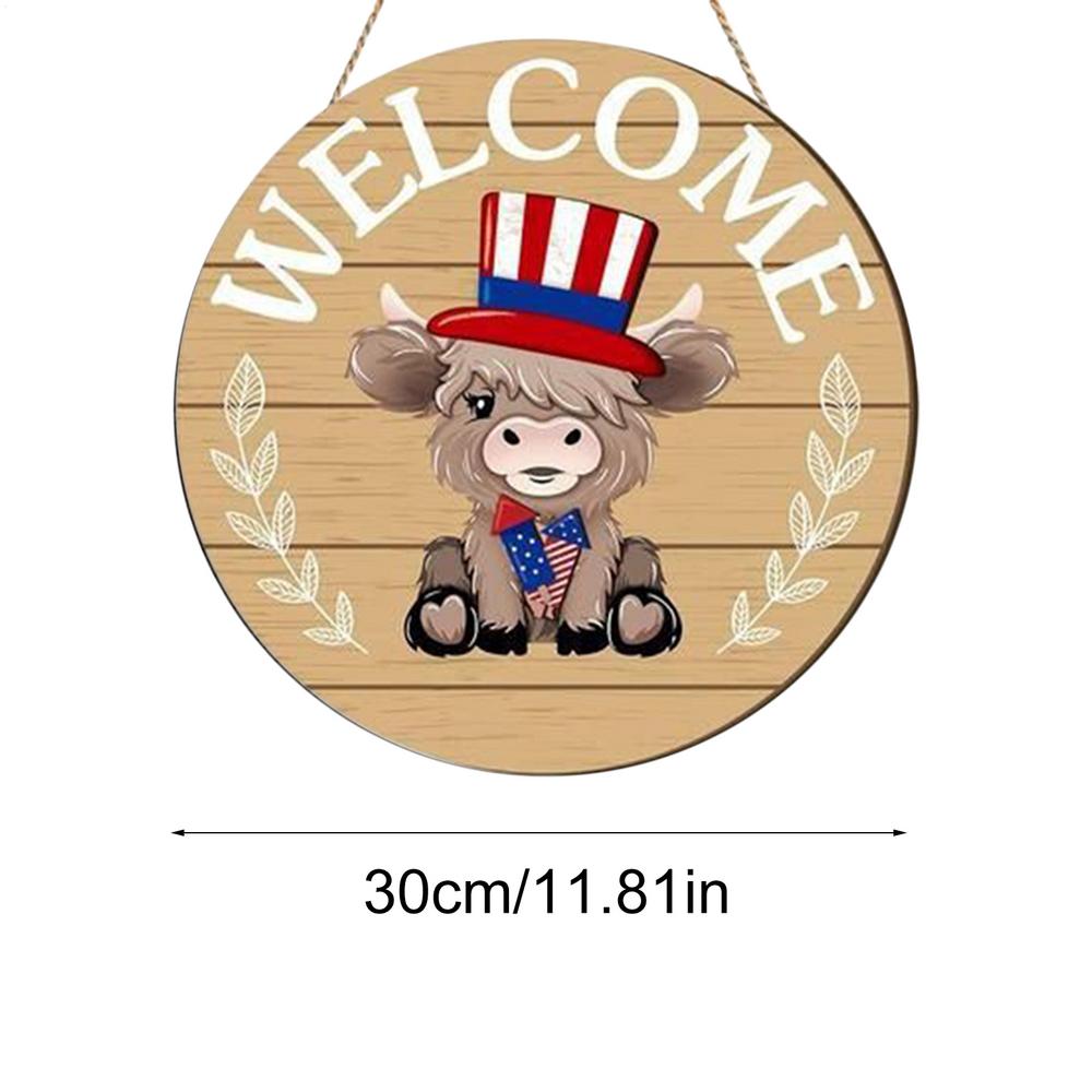Porch Welcome Sign Magnetic Wooden Highland Cow Sign Door Decor Holiday Decor For Office Store Housewarming Party Birthday