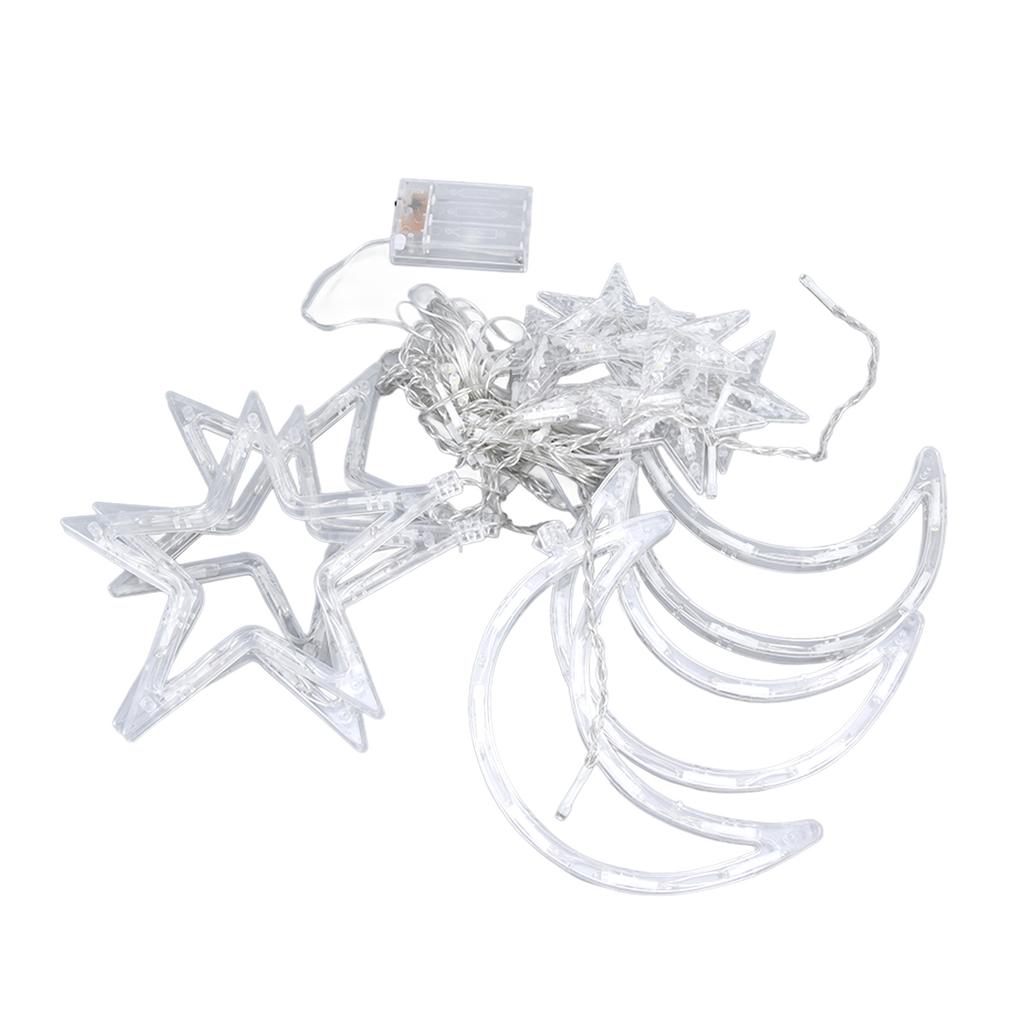 Star Moon Curtain String Lights Romantic Ambience 2 Lighting Modes 126 LED Ramadan Curtain Lights