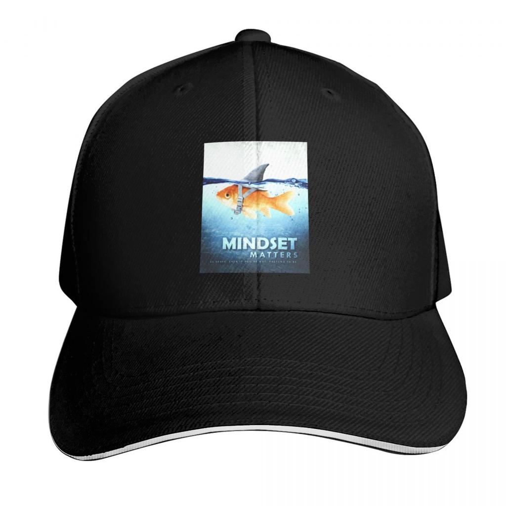 Mindset Matters Motivational Office Decor Entrepreneur Mindset Is Everything Fish Shark Illustration Baseball Cap