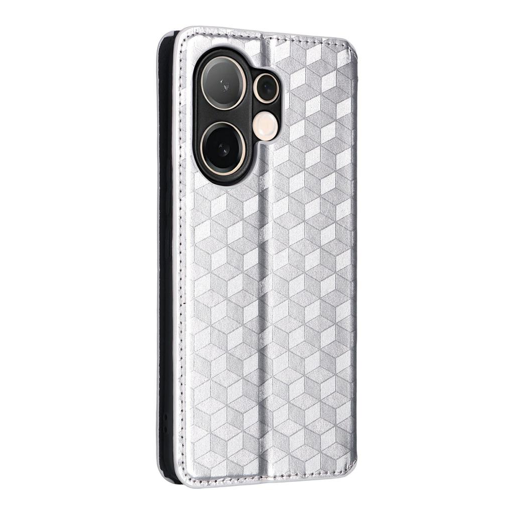 For vivo V60 5G Case Wallet Rhombus Imprinted Leather Phone Cover