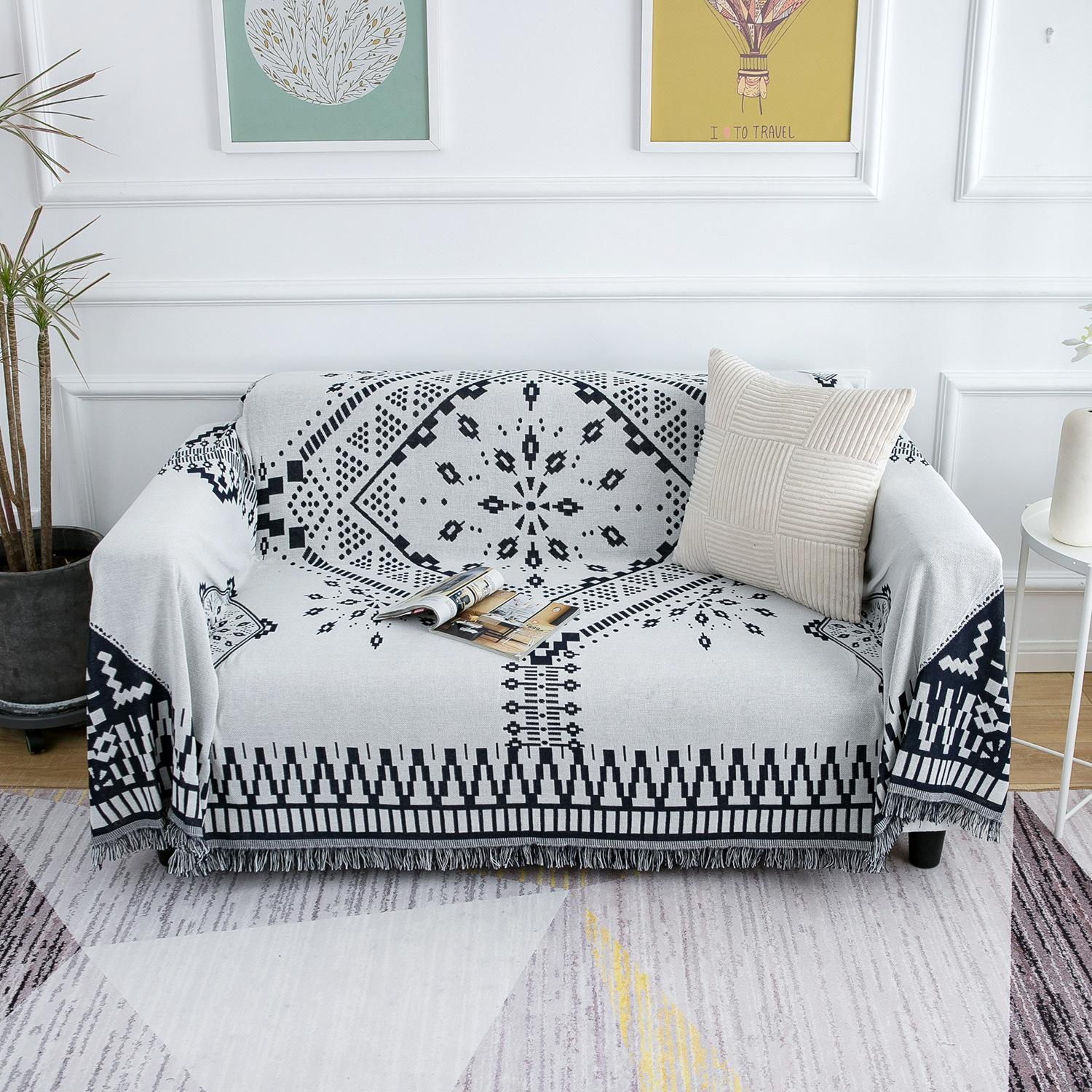 

Минималистичное жаккардовое одеяло с геометрическим созвездием для дивана, одеяло для кемпинга, журнального столика, скатерть 90*90cm