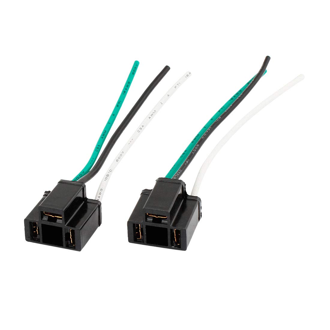 

uxcell Bulb Socket H4 Lamp Socket Connector Plug Ceramic Headlight Black 2 Pieces