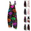 Women's Jumpsuit  Print Casual Loose Vintage Shoulder Strap Cotton Linen