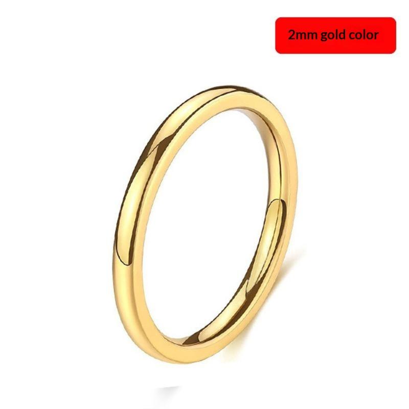 Classic Couple Rings Wedding Engagement Minimalist Simple Smooth Stainless Steel Ring For Women And Men Jewelry