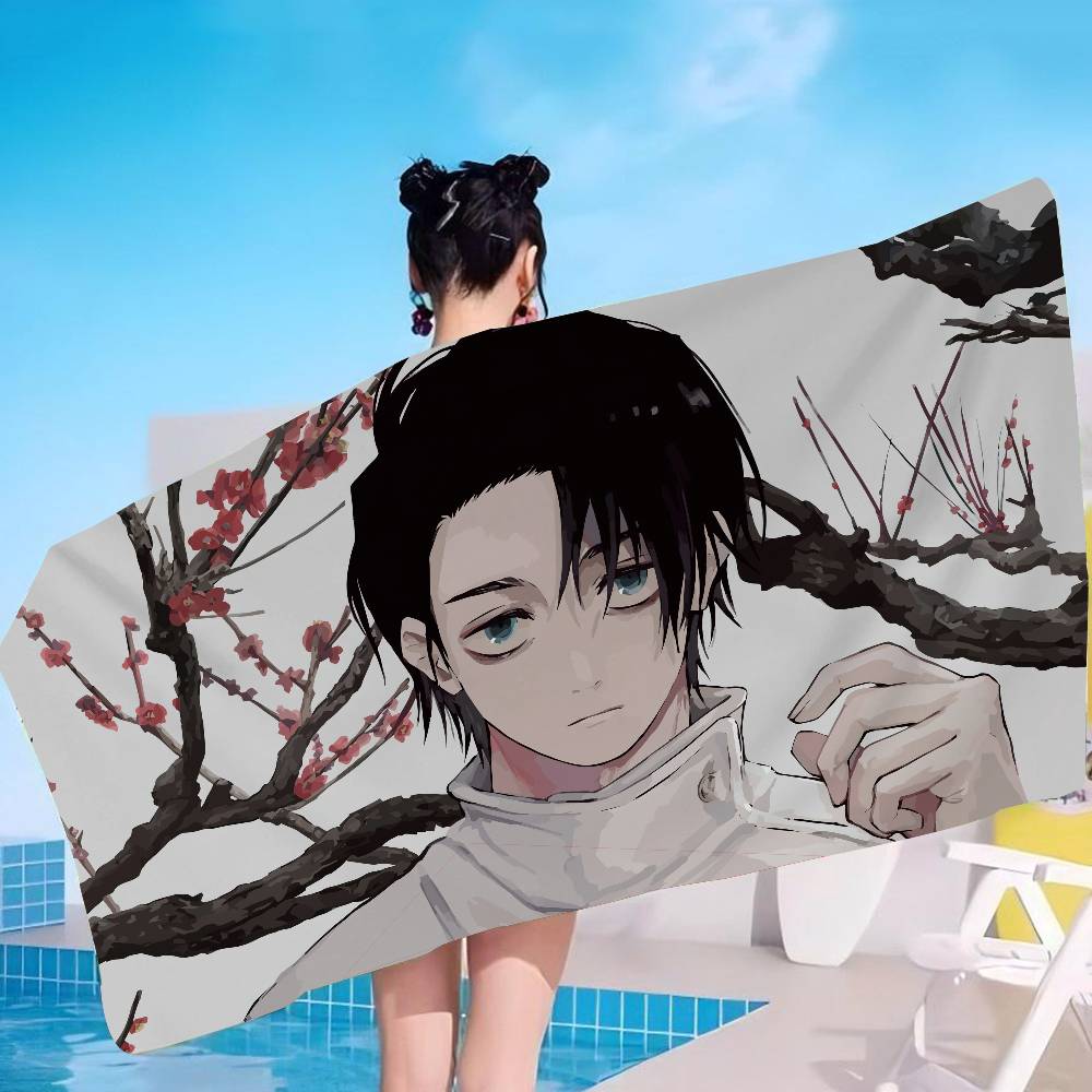 J-Jujutsu K-kaisen Anime Mikrofaserdecke Schnell trocknende Strandtücher Übergröße Druck Super saugfähige Pooltuchdecke