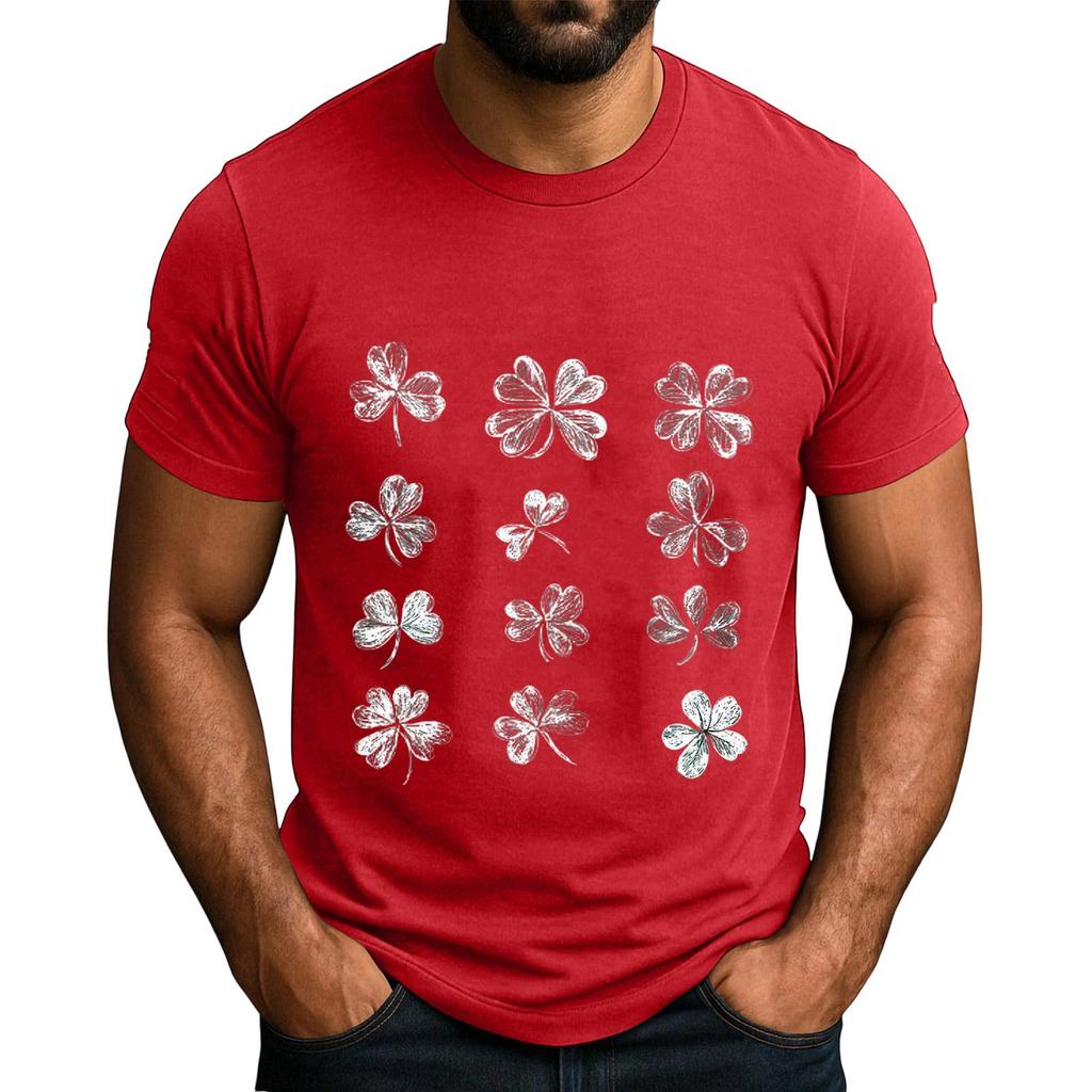 Men's  Popular T-shirt Printed Round Neck Short Sleeve T-shirt