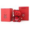 Boîte à Bijoux Ours en Plastique Rotatif qui s'embrassent Boîte Cadeau Ours Rose Romantique Mignon avec Savon Rose Présentoir à Bijoux Boîte Cadeau Rose
