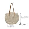 Summer Round Straw Women Vacation Woven Beach Shoulder Bag Large Capacity Hollow Out Simple Tote Bag