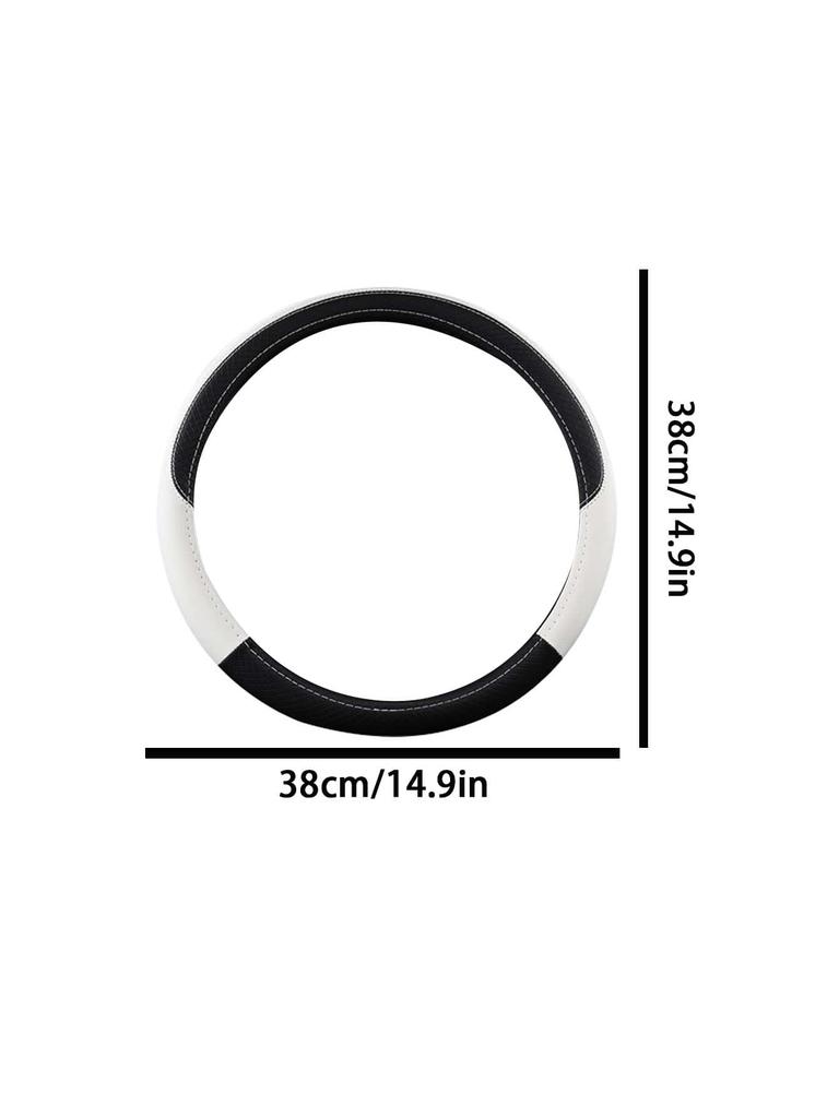 Two Tone PU Leather Car Steering Wheel Cover