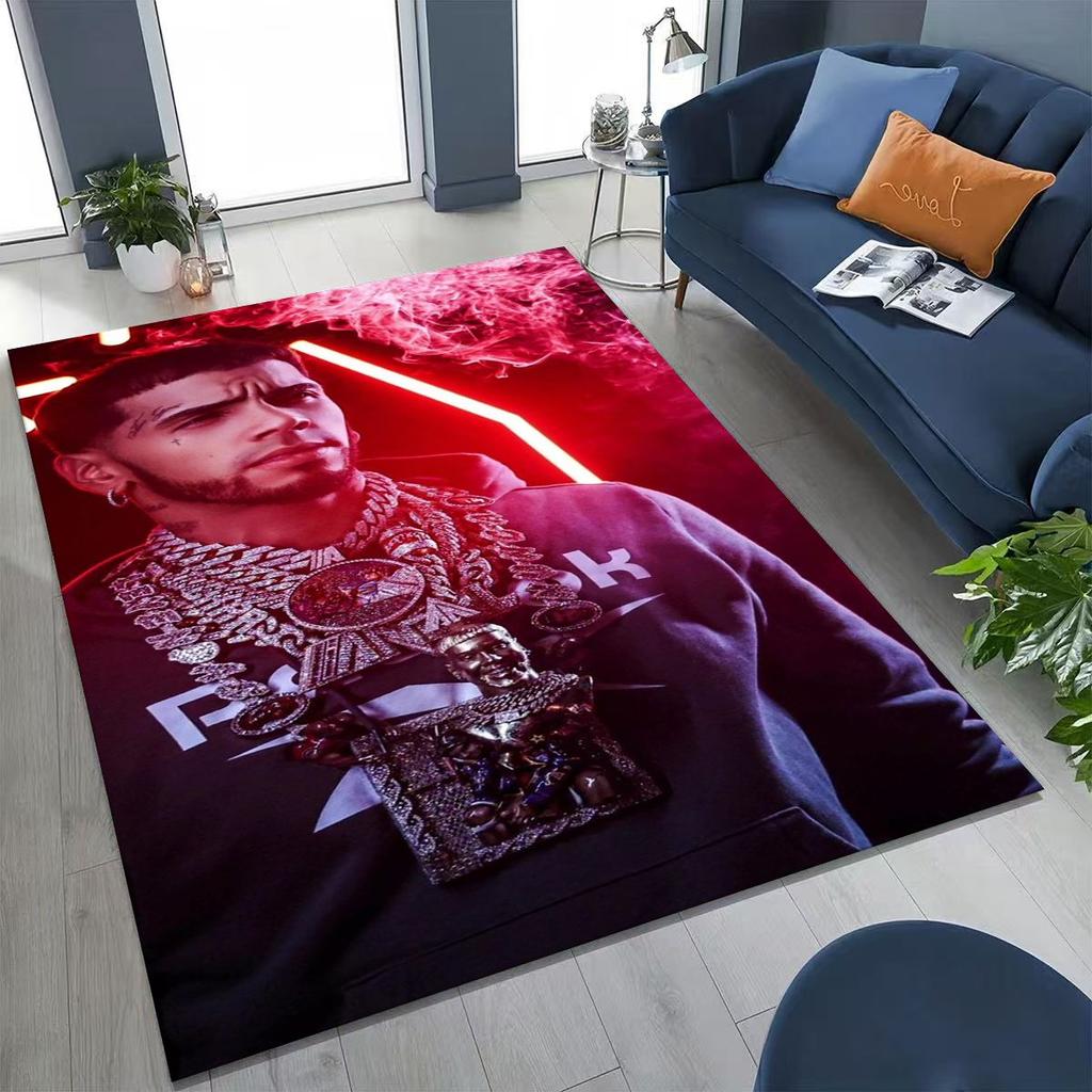 Anuel AA  Hip Hop Rapper Singer Rug for Bedroom Living Room Sofa Home Doormat Decor, Large Kids Play Non-slip Floor Mat Gift