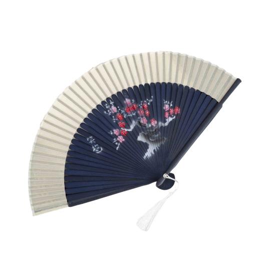 Chinese Style Flower Folding Fan with Tassels Vintage Portable Hand Fan Wedding Dance Party Decorative Handheld Fan Travel Accessory