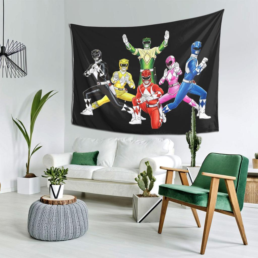 Tappezzeria Decorativa Mighty Morphin Power Ranger Arte Tappeti Estetici per Soggiorno Camera da Letto Casa Tessuto Murale Appeso a Parete