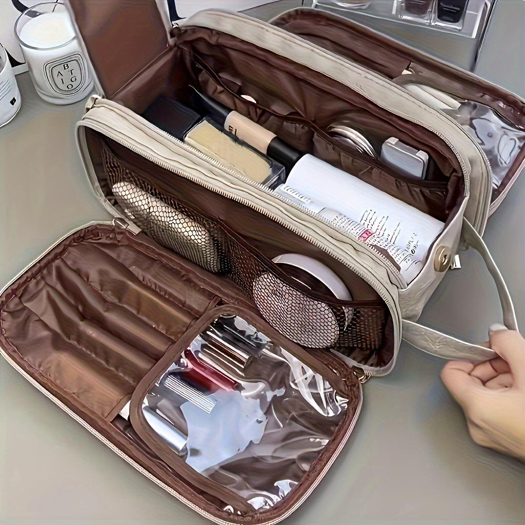 1Pc Ladies' Multi Functional Makeup Bag - Large Capacity Portable Travel Cosmetics Storage Box