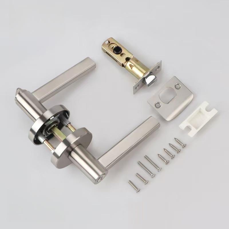 Factory Round Stainless Steel Privacy 3-Point Lock Door Handle for Bedroom&Bathroom