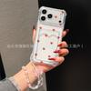 Japanese and Korean Bow Love Mobile Phone Chain iPhone11/12/13/14/15/16/17 ProMax Protective Case