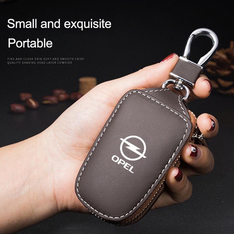 Koženkový obal na klíč od auta s kroužkem na klíče Chránič Taška Pro Opel Astra H G J Insignia Mokka Zafira Corsa Vectra C D Antara