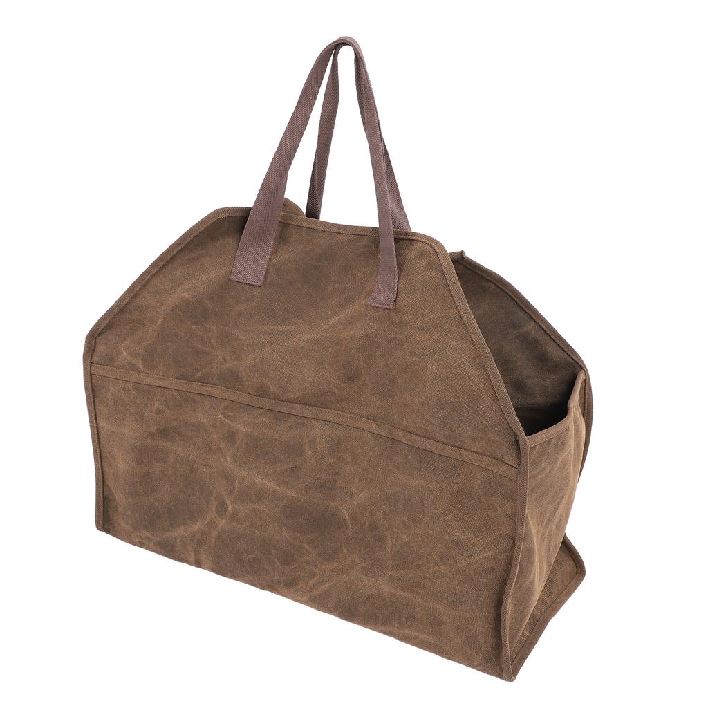 Heavy Duty Canvas Firewood Bag Large Firewood Holder Shopping Bag Fireplace Wood Stove Accessories