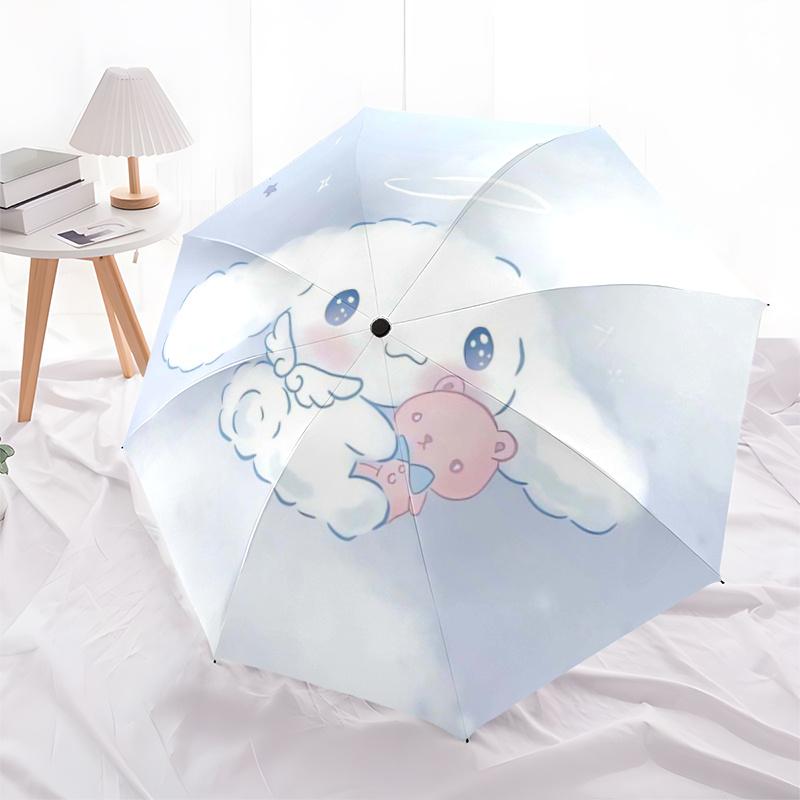 1pc Angel Cinnamoroll Ideas Durable Cartoon Folding Umbrella, Portable 3-Fold Compact Umbrella for Men and Women, Suitable for Travel or Daily Use.S00