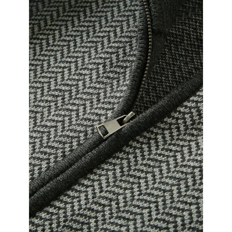 Order Export Men's Clothing Factory Leftover Stock Fall and Winter Pure Cotton Stand Collar Thickening Cardigan Knitting Sweater Outwear Men